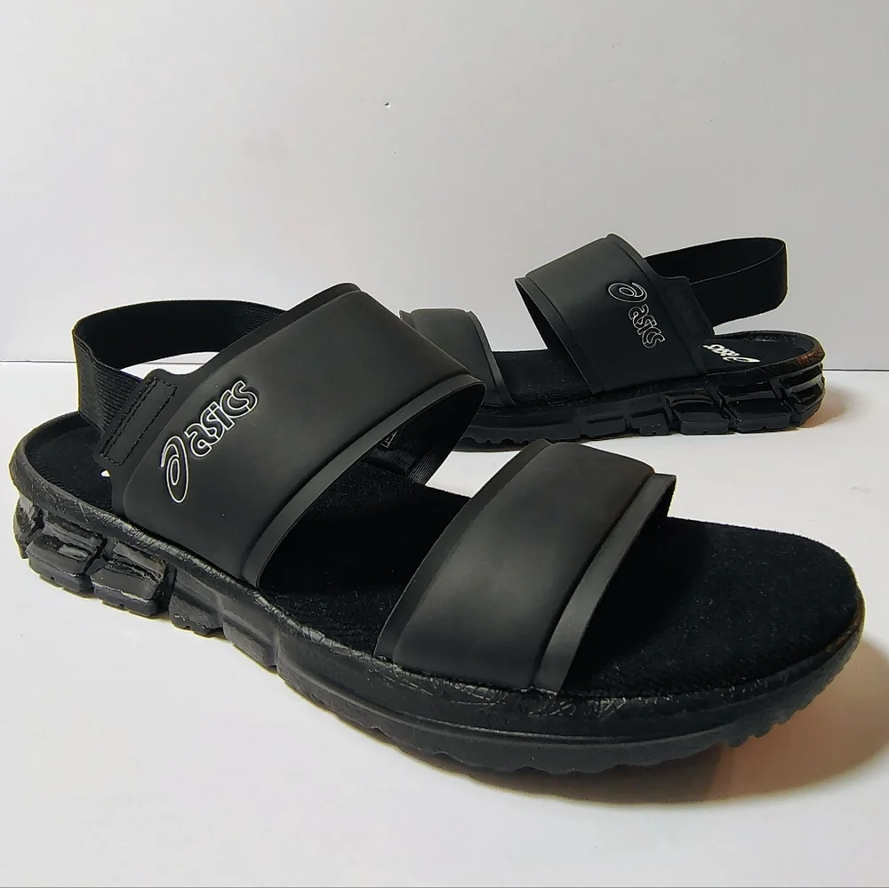 NEW Asics Gel Quantum 90 SD FO Outdoor Sporty Slingback Sandals Black Size 11